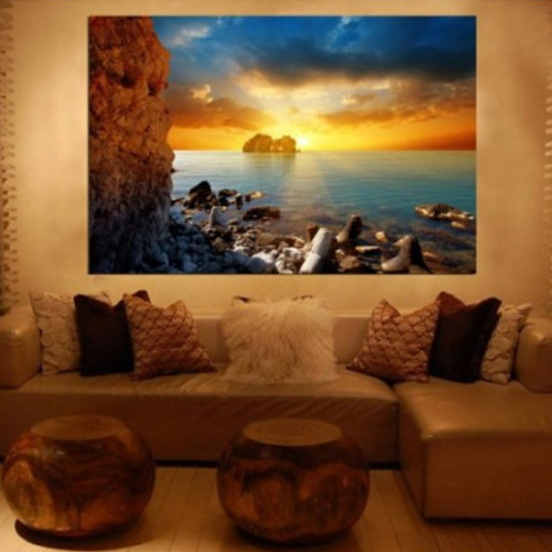 Πίνακας σε καμβά με Θάλασσα με μαγευτικό ηλιοβασίλεμα
